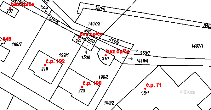 Libchavy 49419269 na parcele st. 310 v KÚ Horní Libchavy, Katastrální mapa