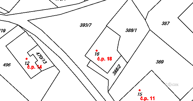 Spůle 18, Čkyně na parcele st. 16 v KÚ Spůle u Čkyně, Katastrální mapa