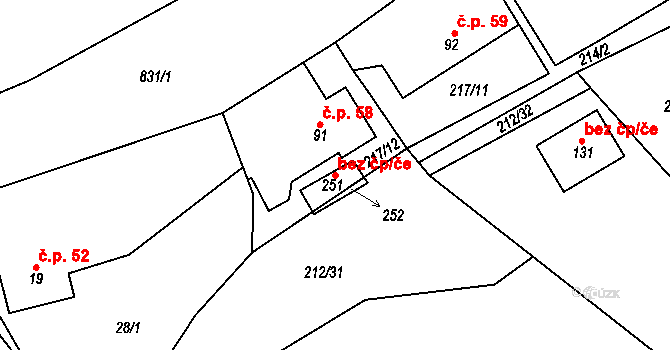 Libošovice 105513270 na parcele st. 251 v KÚ Libošovice, Katastrální mapa