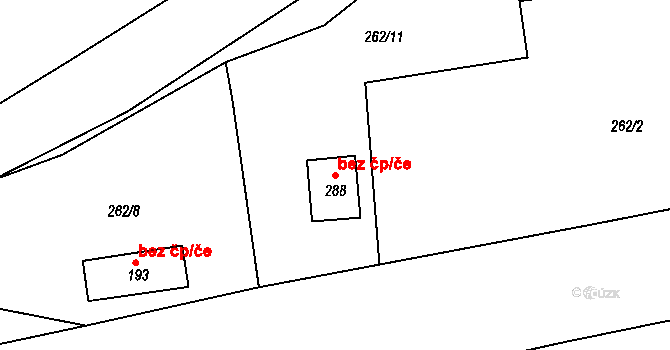 Trnovany 108030270 na parcele st. 288 v KÚ Trnovany u Litoměřic, Katastrální mapa