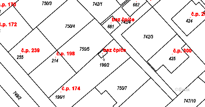 Lužec nad Vltavou 121412270 na parcele st. 196/2 v KÚ Lužec nad Vltavou, Katastrální mapa