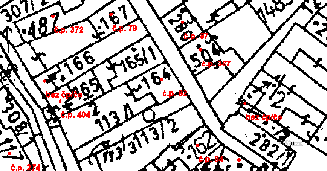 Jablonné v Podještědí 82 na parcele st. 164 v KÚ Jablonné v Podještědí, Katastrální mapa