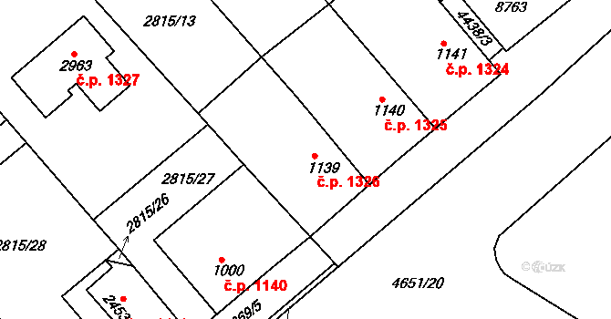 Veselí nad Moravou 1326 na parcele st. 1139 v KÚ Veselí-Předměstí, Katastrální mapa