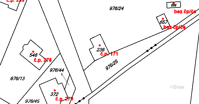 Želivec 171, Sulice na parcele st. 236 v KÚ Sulice, Katastrální mapa