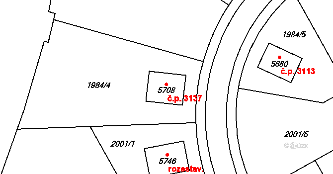 Dvůr Králové nad Labem 3137 na parcele st. 5708 v KÚ Dvůr Králové nad Labem, Katastrální mapa