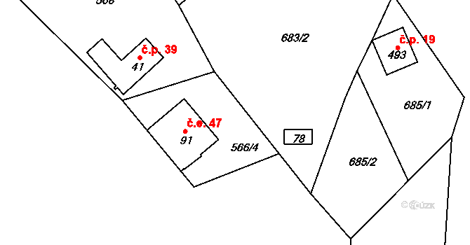Olešnice 47, Katastrální mapa