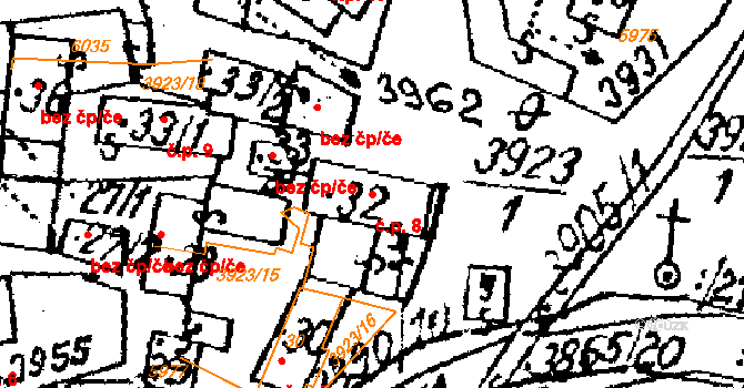 Slopné 8 na parcele st. 32 v KÚ Slopné, Katastrální mapa