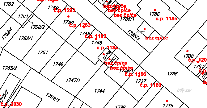 Litoměřice 41222270 na parcele st. 1747/2 v KÚ Litoměřice, Katastrální mapa