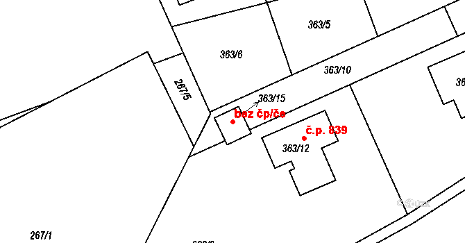 Libušín 41899270 na parcele st. 363/15 v KÚ Libušín, Katastrální mapa