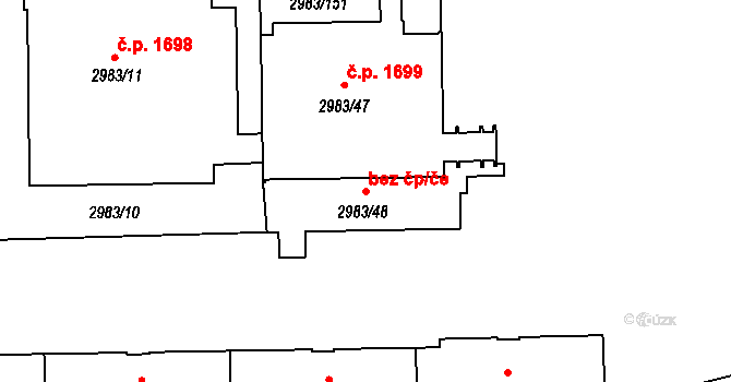 Pelhřimov 45278270 na parcele st. 2983/48 v KÚ Pelhřimov, Katastrální mapa
