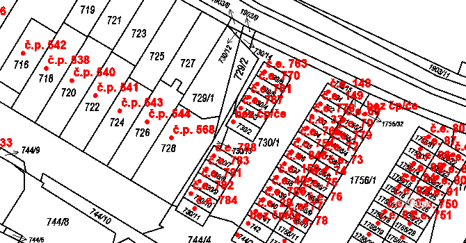 Brno 45608270 na parcele st. 730/2 v KÚ Starý Lískovec, Katastrální mapa