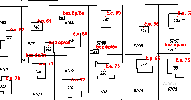 Zdiby 46152270 na parcele st. 304 v KÚ Přemyšlení, Katastrální mapa