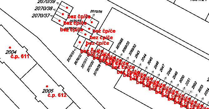 Krnov 48258270 na parcele st. 2070/29 v KÚ Krnov-Horní Předměstí, Katastrální mapa