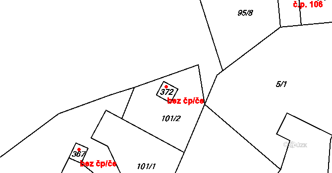 Vlčková 49213270 na parcele st. 372 v KÚ Vlčková, Katastrální mapa