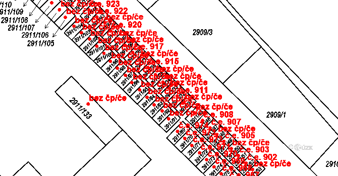 Roudnice nad Labem 50271270 na parcele st. 2911/33 v KÚ Roudnice nad Labem, Katastrální mapa