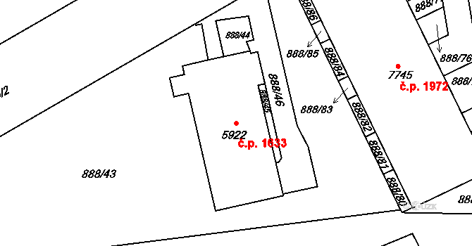Beroun-Město 1633, Beroun na parcele st. 5922 v KÚ Beroun, Katastrální mapa