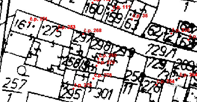 Zlonice 269 na parcele st. 298 v KÚ Zlonice, Katastrální mapa