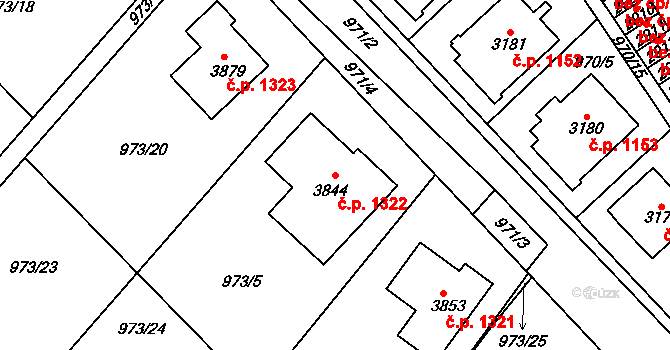 Sušice II 1322, Sušice na parcele st. 3844 v KÚ Sušice nad Otavou, Katastrální mapa