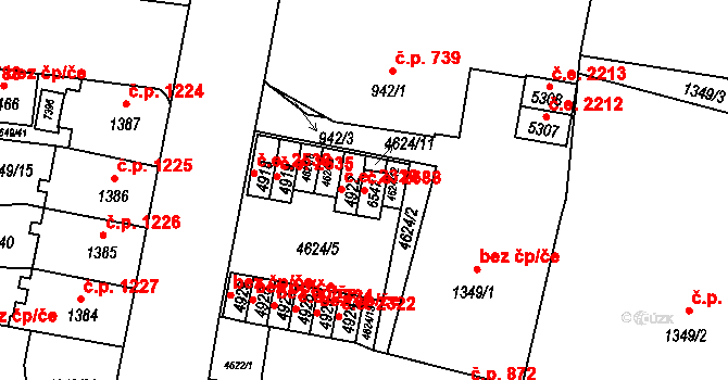 Žatec 2688 na parcele st. 6547 v KÚ Žatec, Katastrální mapa