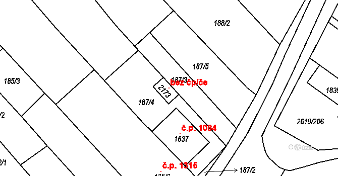 Lanžhot 121461271 na parcele st. 2173 v KÚ Lanžhot, Katastrální mapa