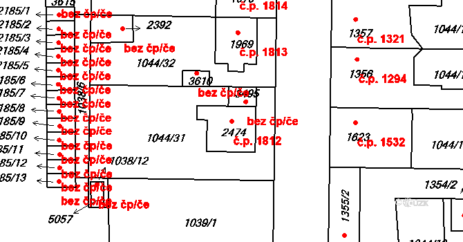 Nymburk 1812 na parcele st. 2474 v KÚ Nymburk, Katastrální mapa
