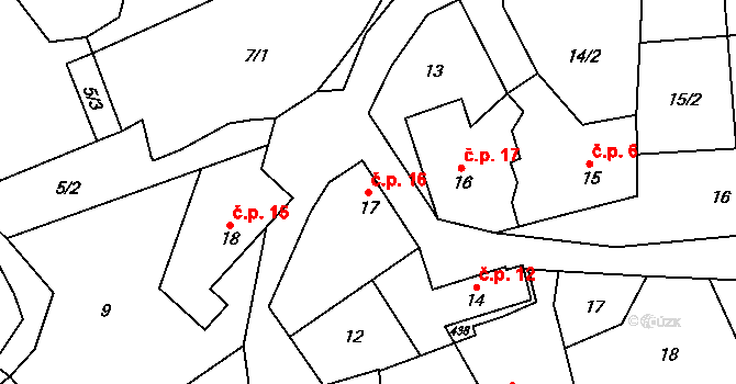 Bubovice 16 na parcele st. 17 v KÚ Bubovice, Katastrální mapa
