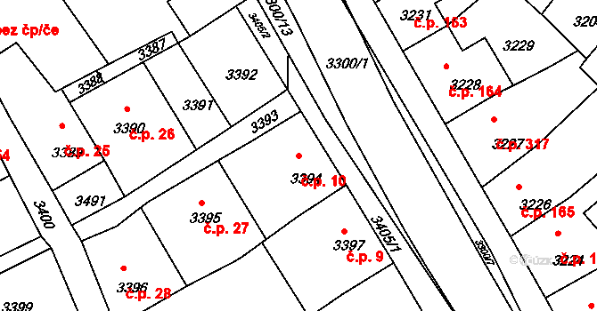 Mimoň I 10, Mimoň na parcele st. 3394 v KÚ Mimoň, Katastrální mapa