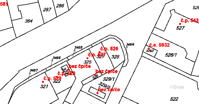 Svádov 526, Ústí nad Labem na parcele st. 327 v KÚ Svádov, Katastrální mapa