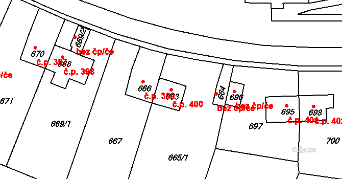 Klášterec nad Ohří 400 na parcele st. 663 v KÚ Klášterec nad Ohří, Katastrální mapa