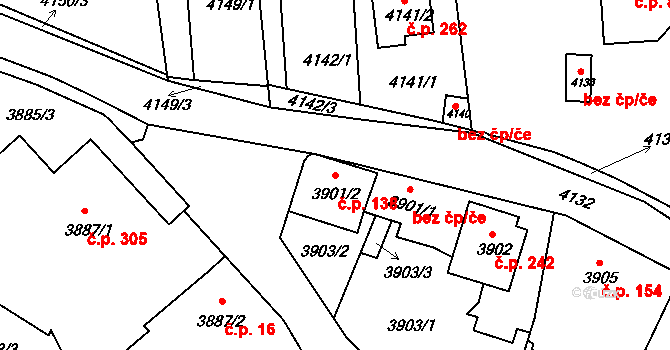 Lískovec 138, Frýdek-Místek na parcele st. 3901/2 v KÚ Lískovec u Frýdku-Místku, Katastrální mapa
