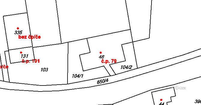 Volanov 79, Trutnov na parcele st. 48 v KÚ Volanov, Katastrální mapa