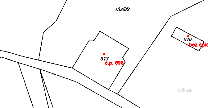Vrchlabí 695 na parcele st. 913 v KÚ Vrchlabí, Katastrální mapa