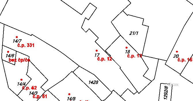 Dražejov 12, Strakonice na parcele st. 17 v KÚ Dražejov u Strakonic, Katastrální mapa