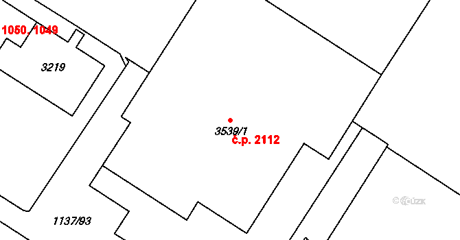 Bolevec 2112, Plzeň na parcele st. 3539/1 v KÚ Bolevec, Katastrální mapa