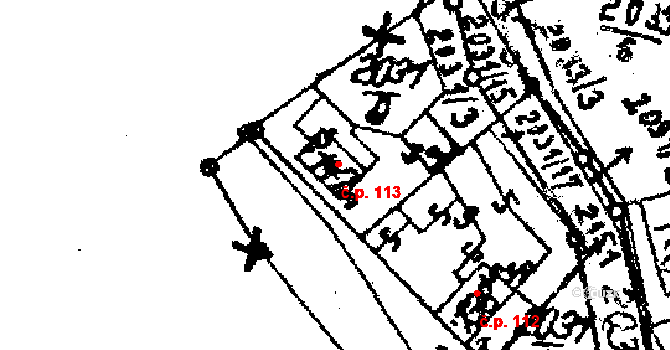 Budkov 113 na parcele st. 147 v KÚ Budkov, Katastrální mapa