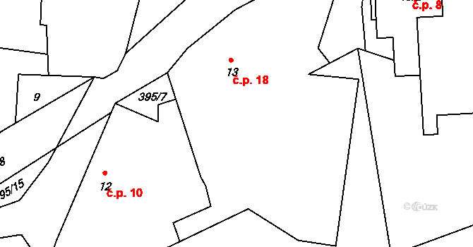 Nosákov 18, Jankov na parcele st. 13 v KÚ Nosákov, Katastrální mapa