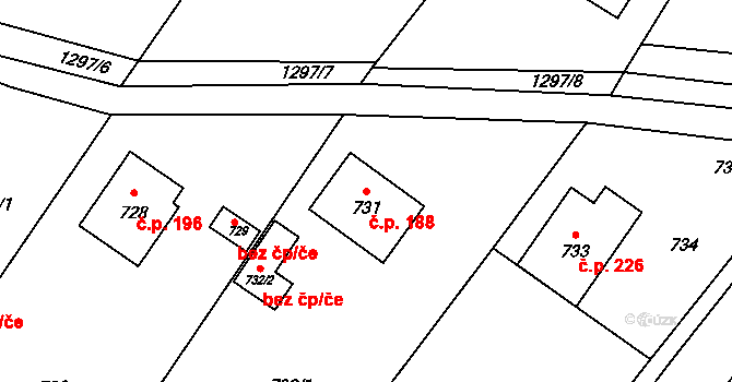 Neveklov 188 na parcele st. 731 v KÚ Neveklov, Katastrální mapa