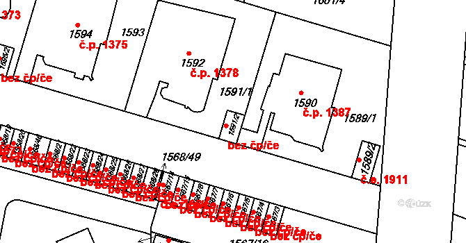 Teplice 39148271 na parcele st. 1591/2 v KÚ Teplice, Katastrální mapa