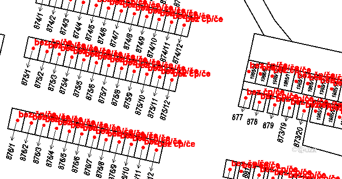 Nýřany 39643271 na parcele st. 875/12 v KÚ Nýřany, Katastrální mapa
