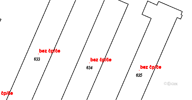 Budislav 40122271 na parcele st. 634 v KÚ Budislav u Litomyšle, Katastrální mapa