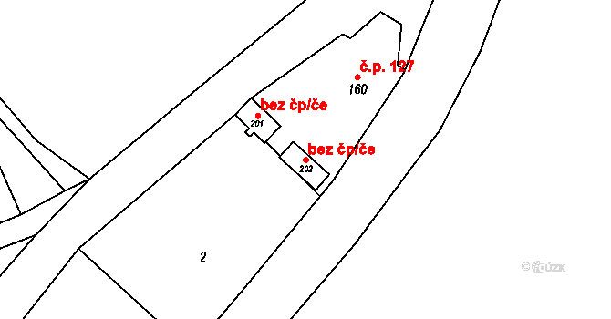 Tvrdkov 40174271 na parcele st. 202 v KÚ Ruda u Rýmařova, Katastrální mapa