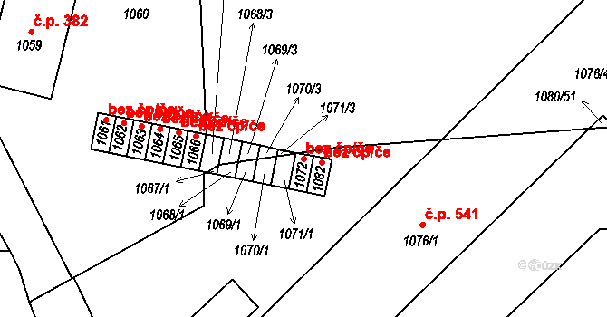 Hostomice 40559271 na parcele st. 1072 v KÚ Hostomice pod Brdy, Katastrální mapa