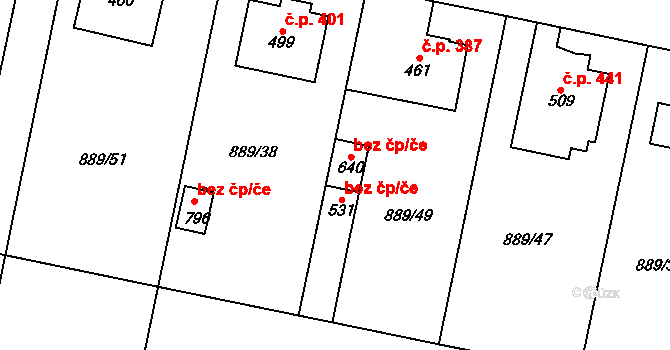 Cerhenice 42052271 na parcele st. 640 v KÚ Cerhenice, Katastrální mapa