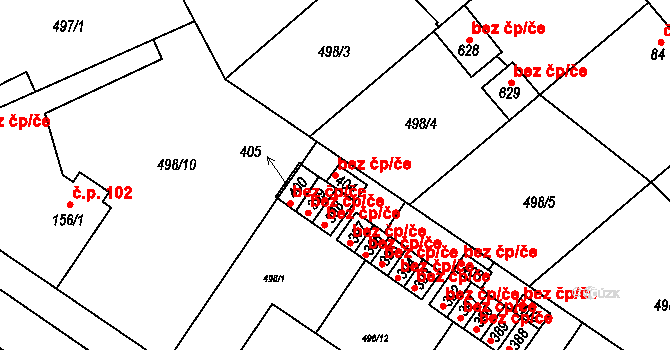 Čelákovice 43015271 na parcele st. 404 v KÚ Sedlčánky, Katastrální mapa
