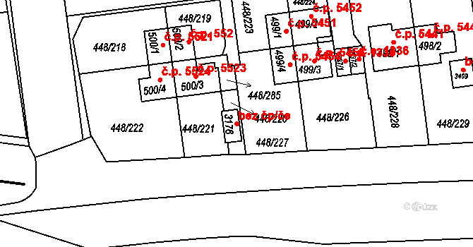 Otrokovice 43160271 na parcele st. 3176 v KÚ Otrokovice, Katastrální mapa