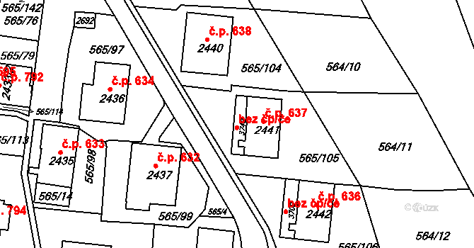 Třebíč 44149271 na parcele st. 3743 v KÚ Třebíč, Katastrální mapa