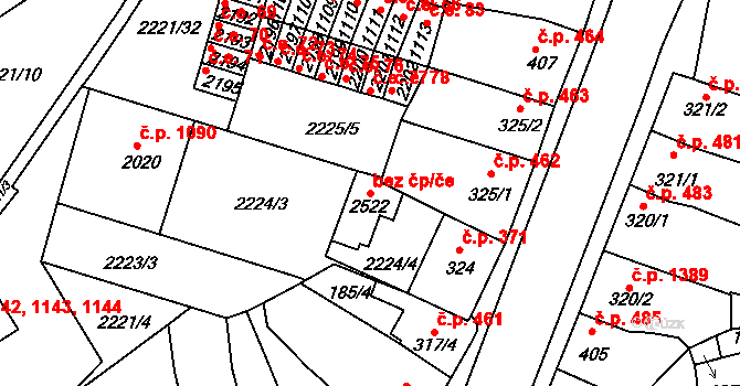 Kyjov 44595271 na parcele st. 2522 v KÚ Kyjov, Katastrální mapa