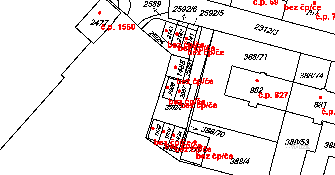 Opava 45538271 na parcele st. 2066 v KÚ Kateřinky u Opavy, Katastrální mapa