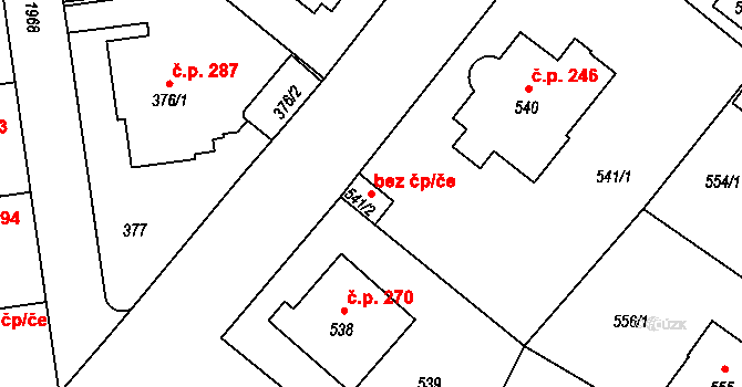 Praha 14 46707271 na parcele st. 541/2 v KÚ Podolí, Katastrální mapa
