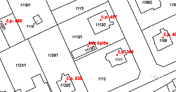 Liberec 46994271 na parcele st. 1113/3 v KÚ Růžodol I, Katastrální mapa